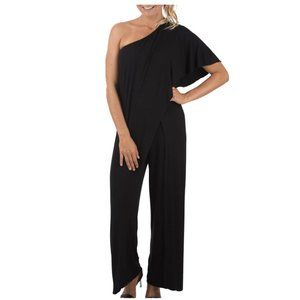 Black one shoulder jumpsuit